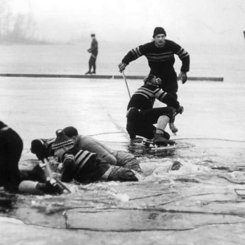 hockey players on thin ice